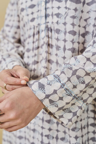 Uphill Hand-block Printed Linen Co-ord - Grey, Grey, image 7