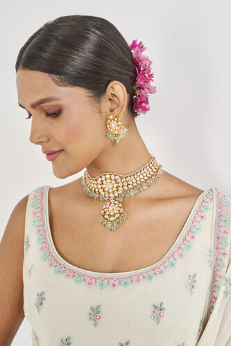 Elakshi Embroidered Sharara Set - Ivory, Ivory, image 7