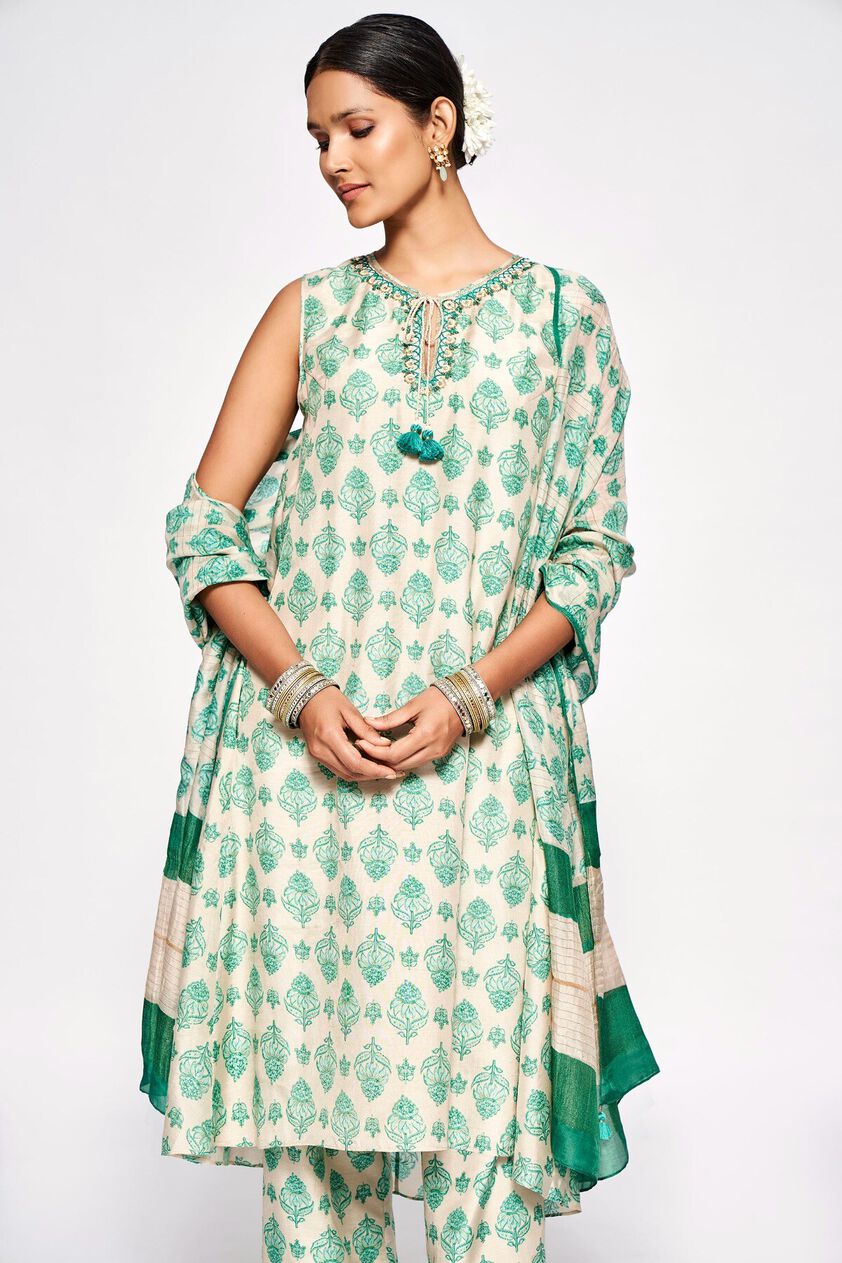 4 - Maushmi Kurta Set – Green, image 4