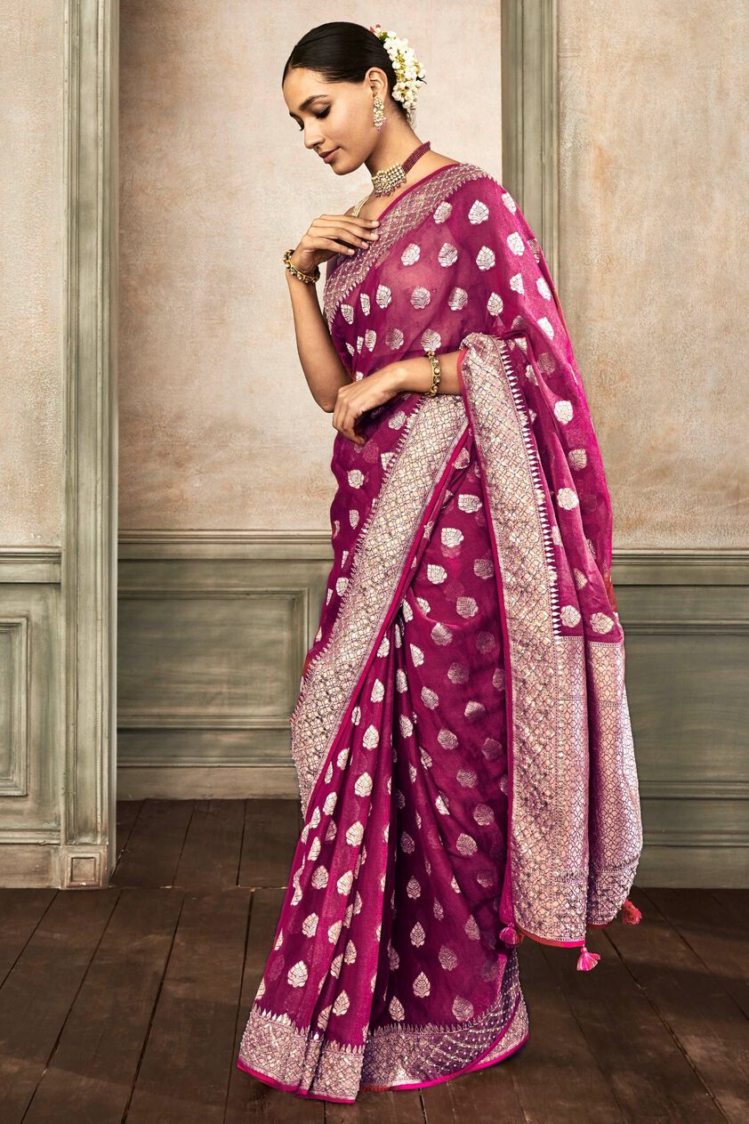 2 - Radhya Saree Set -  Hot Pink, image 2