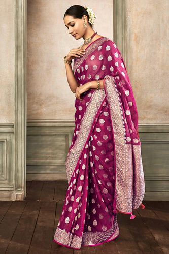 2 - Radhya Saree Set -  Hot Pink, image 2