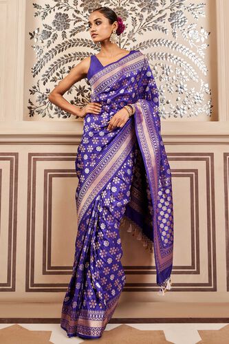 Tvesa Benarasi Saree - Blue, Blue, image 2
