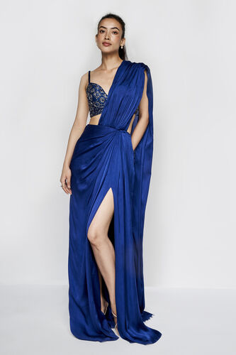 Fluerette Saree Set - Blue, Blue, image 4