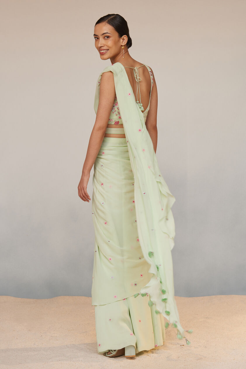 Asterope Saree - Pista, Pista, image 3