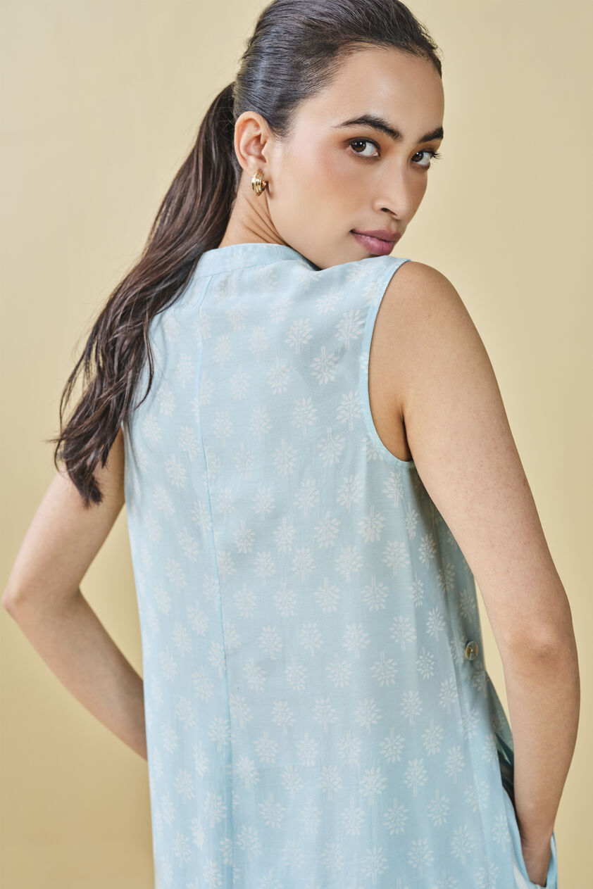Sunshade Hand-block Printed Coord - Blue, Blue, image 7