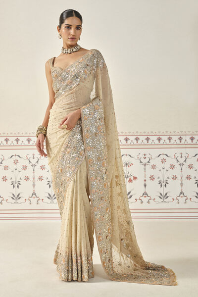 Nabanita Gota Patti Georgette Saree - Flesh