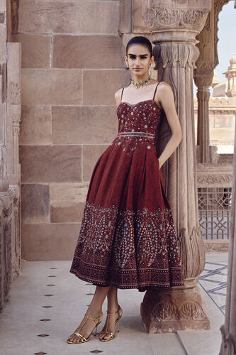 Amalaka Silk Dress - Deep Red, Red, image 1