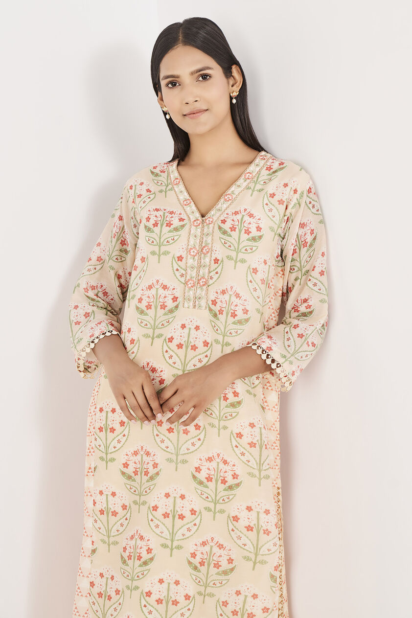 Alvia Kurta Set - Beige, Beige, image 4