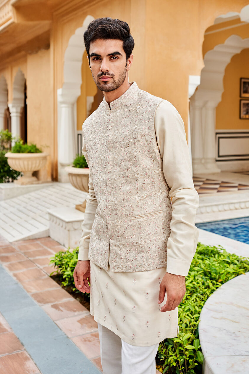 Gaith Nehru Jacket - Off White, Off White, image 4
