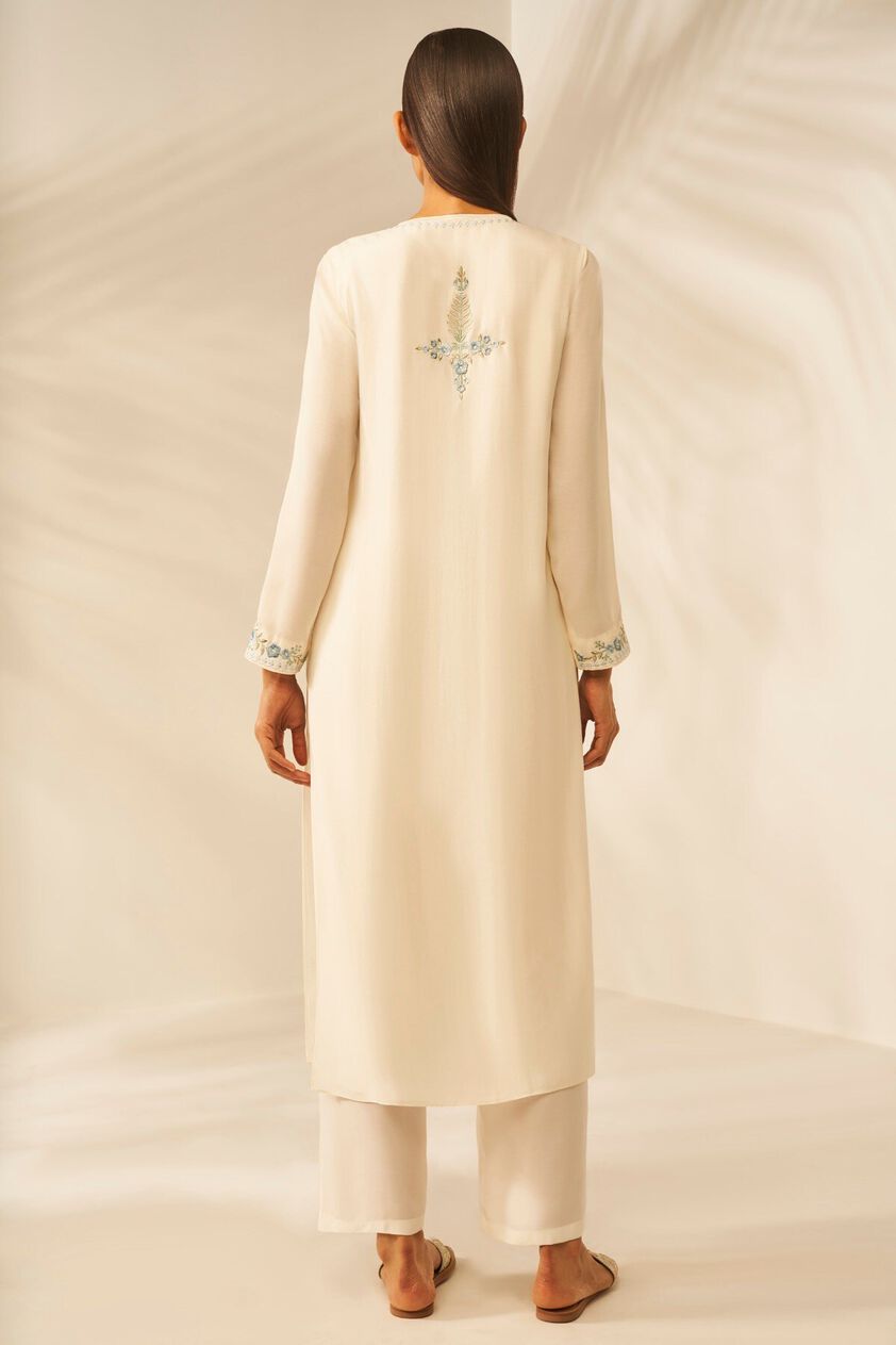 4 - Dhwani Long Kurta set - Cream , image 4
