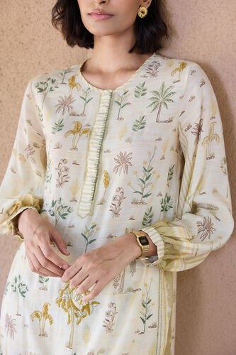 Season Song Hand-embroidered Kantha Co-ord - Ivory, Ivory, image 5