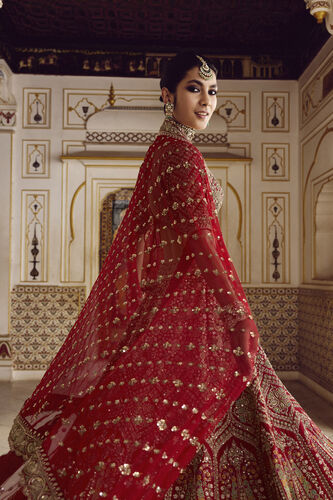 Prati Embroidered Silk Lehenga Set - Red, Red, image 4