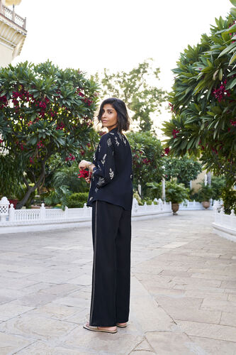 Springtime SEWA Hand-embroidered Coord - Black, Black, image 2