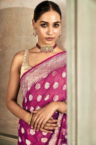 5 - Radhya Saree Set -  Hot Pink, image 5