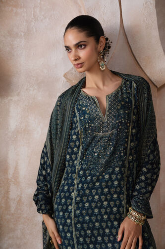 Emira Silk Suit Set - Blue, Blue, image 4