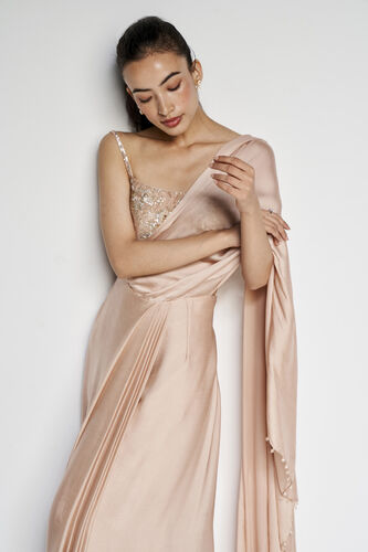 Aveline Saree Set - Hazelnut, Hazelnut, image 6