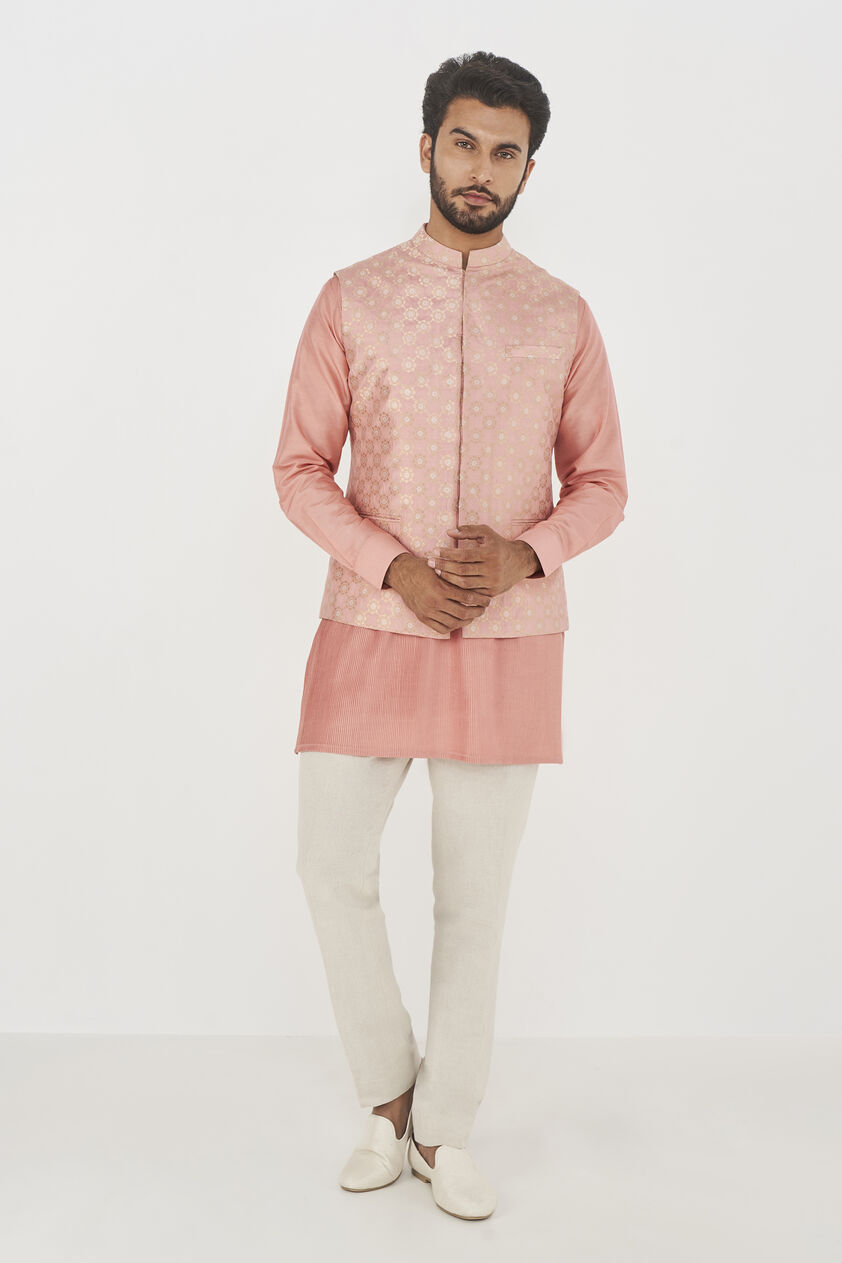 Nirved Nehru Jacket - Pink, Pink, image 1