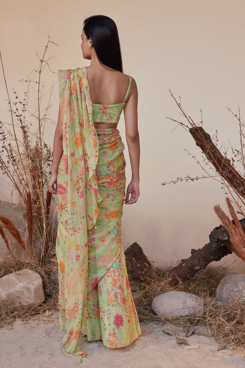 Juliette Saree Set - Lime, Lime, image 3