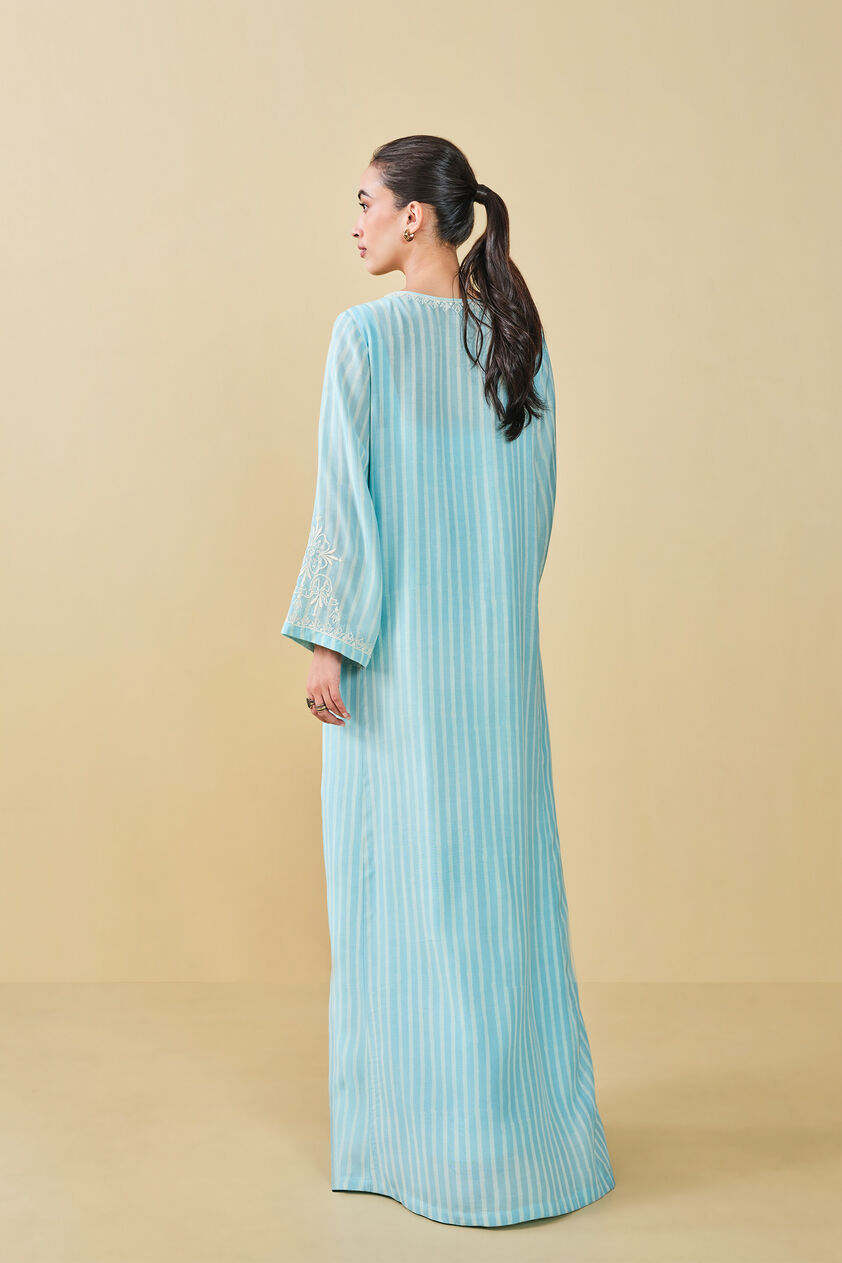 Berry Pluck Hand-block Printed Kaftan - Blue, Blue, image 2