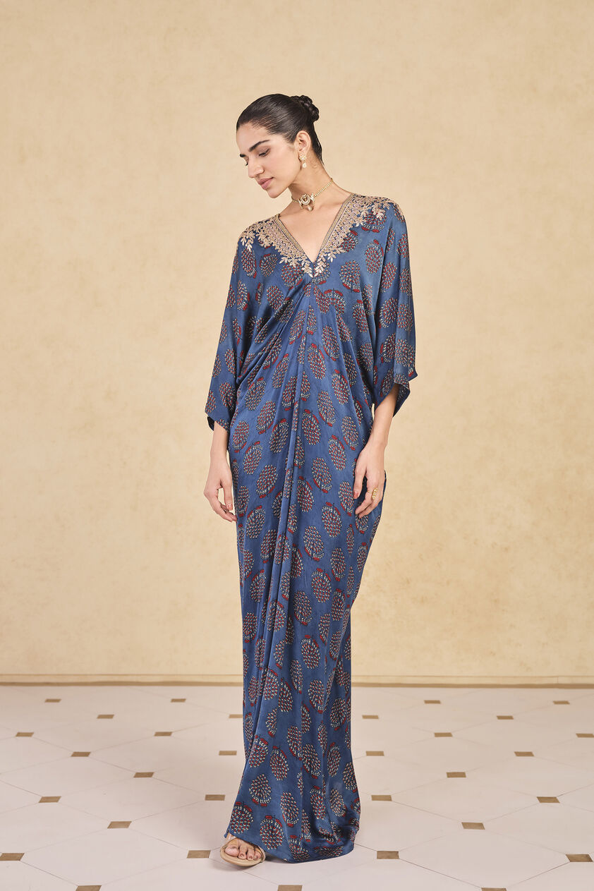 Drongo Printed Kaftan - Blue, Blue, image 1