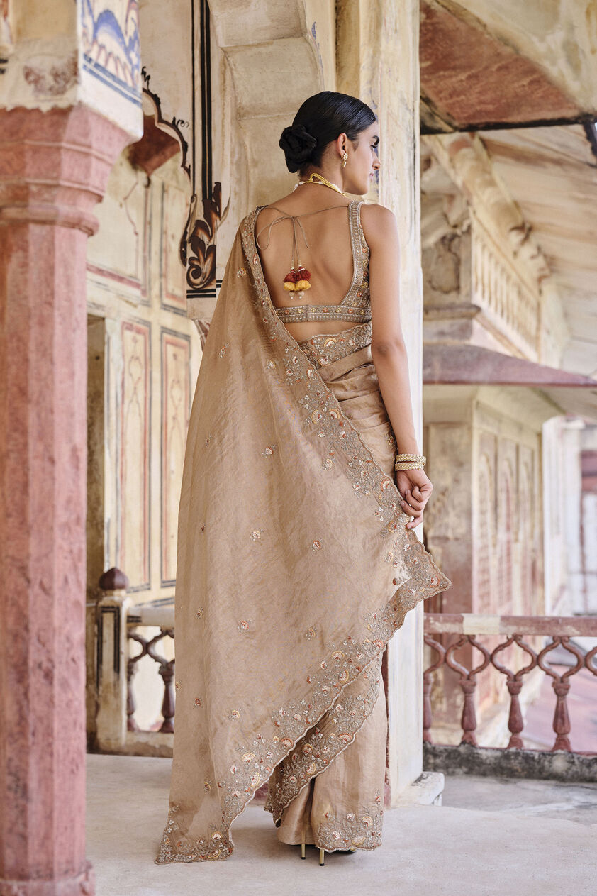 Zohura Silk Saree - Bronze, Bronze, image 2