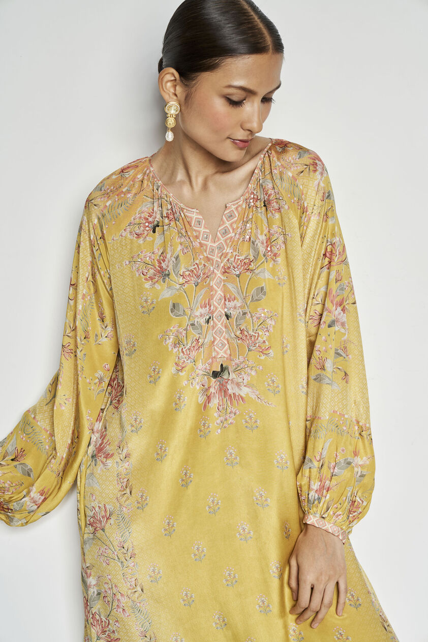 Amaltas Kaftan - Yellow, Yellow, image 6