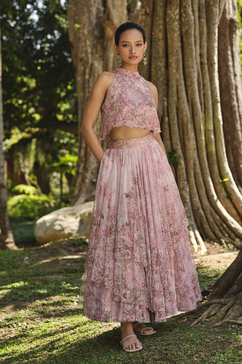Seraphim Embroidered Skirt Set - Blush, Blush, image 1