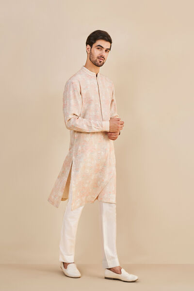 Zafran Kurta - Peach