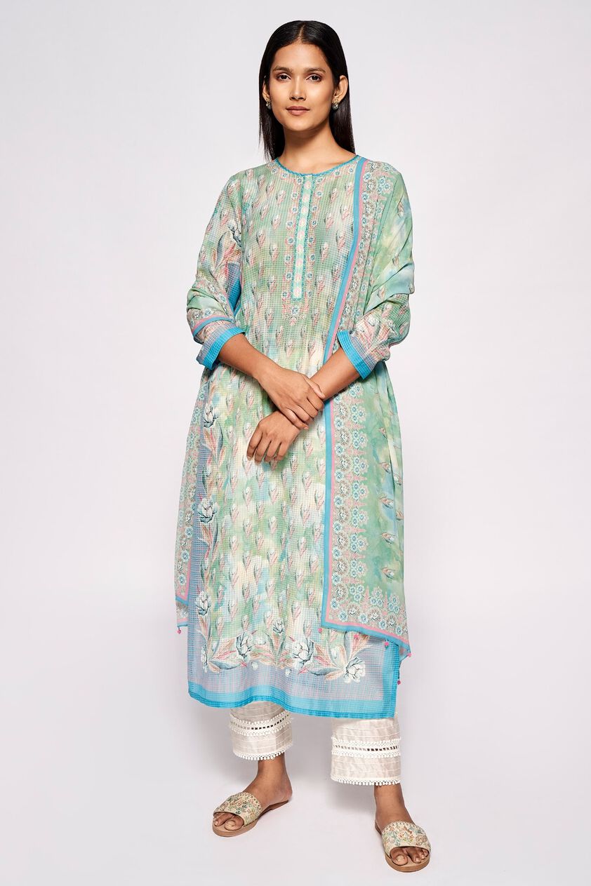 1 - Kusha Dupatta - Blue, image 1