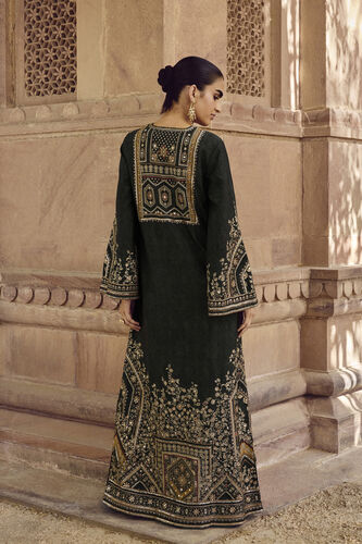 Rishama Silk Kaftan - Green, Green, image 2