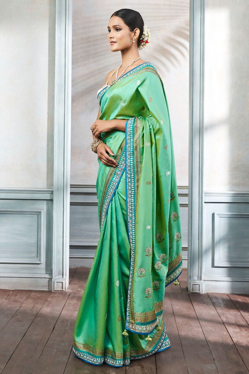2 - Naseen Saree Set - Aqua, image 2
