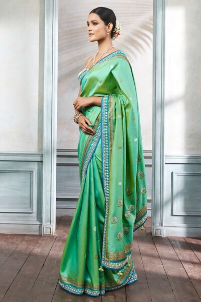Naseen Saree Set - Aqua