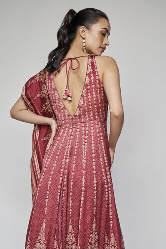 Demilune Anarkali Set - Wine, Ruby, image 5