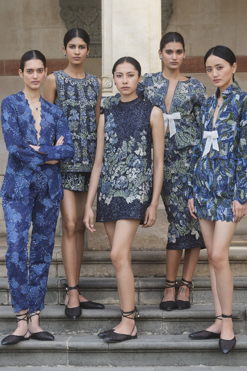 Jarylo Embroidered Silk Co-ord - Blue, Blue, image 6