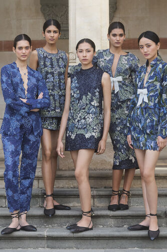 Jarylo Embroidered Silk Co-ord - Blue, Blue, image 6