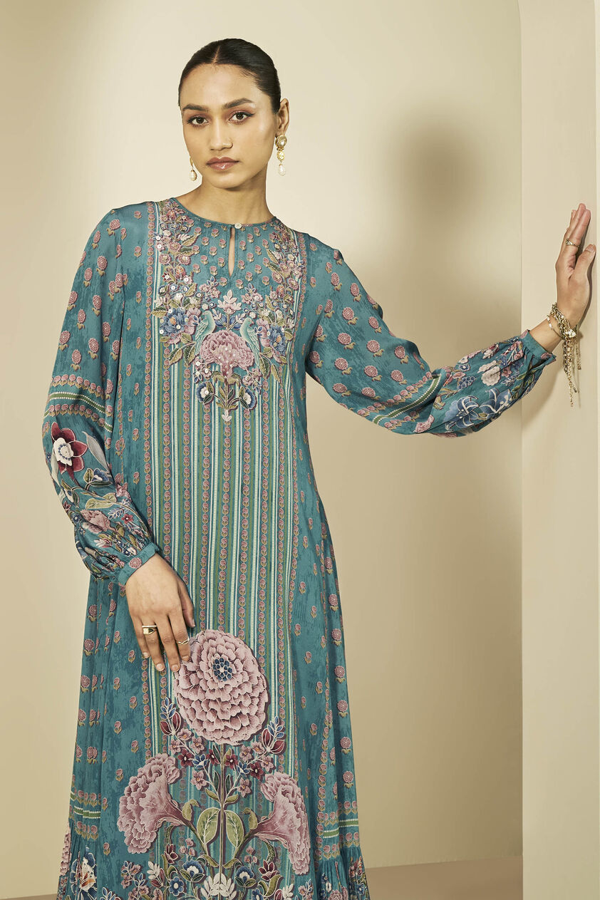 Navajo Kaftan - Teal, Teal, image 4