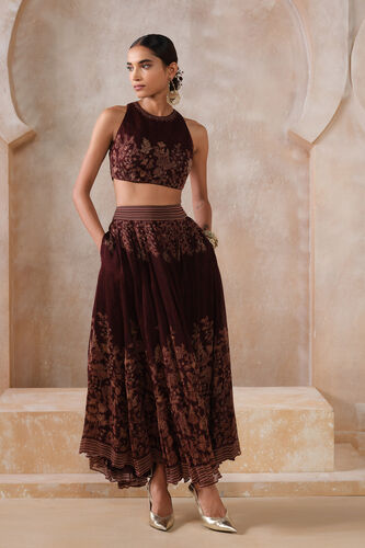 Noorayn Skirt Set - Wine, Wine, image 1