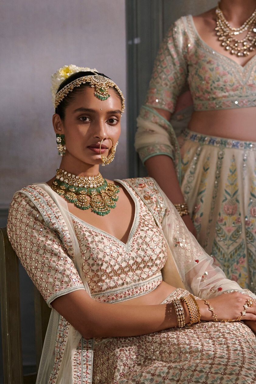 6 - Srinithi Lehenga Set – Ivory, image 6