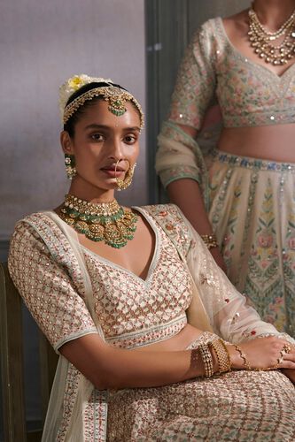6 - Srinithi Lehenga Set – Ivory, image 6