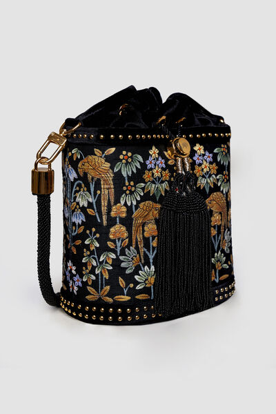 Pichhwai Bucket Bag - Nightingale Black