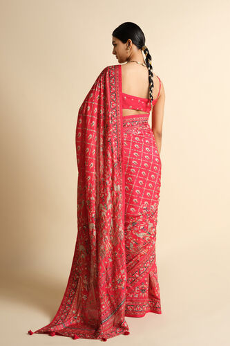 Nooraya Sequin Saree, Red, image 2
