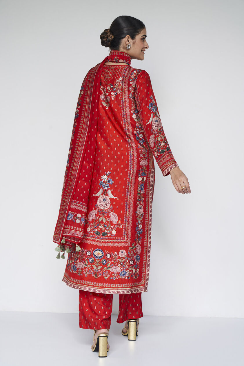 Elnaz Embroidered Suit Set - Red, Red, image 2