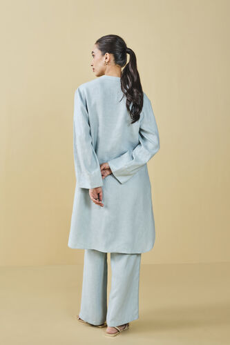 Peek Into The Trees Embroidered Hemp Kurta Set - Powder Blue, Powder Blue, image 4