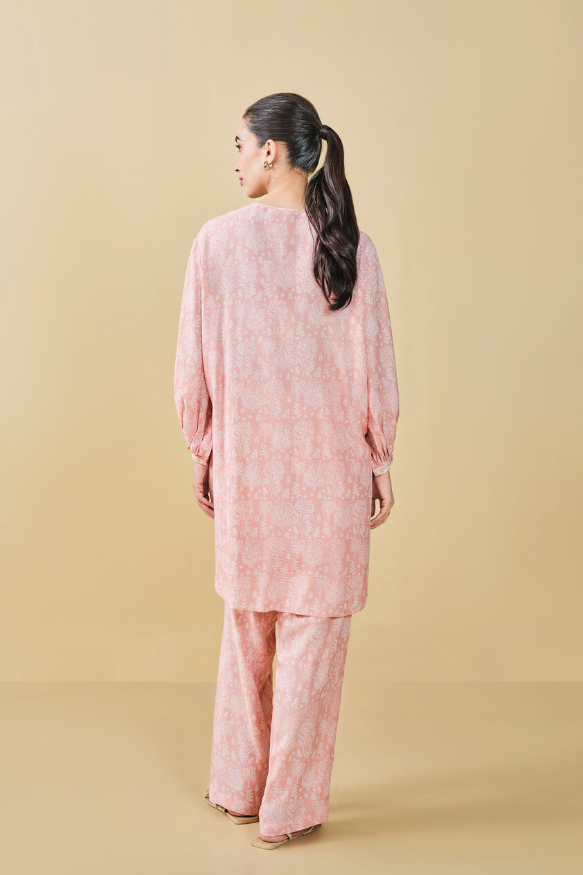 Tree Breeze Hand-block Printed Coord - Peach, Peach, image 3