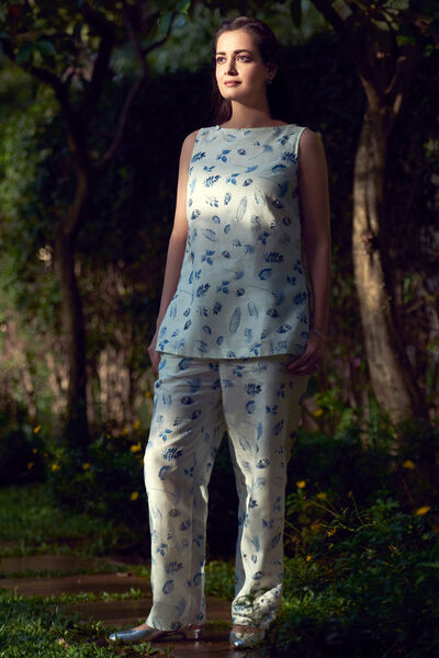 Midsummer Coord Set Blue Leaf - Imprint