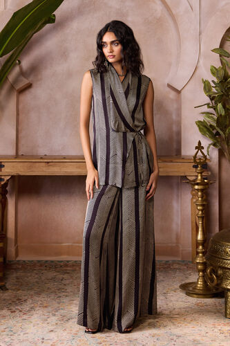 Soila Ajrakh Hand-block Printed Co-ord - Black, Black, image 1