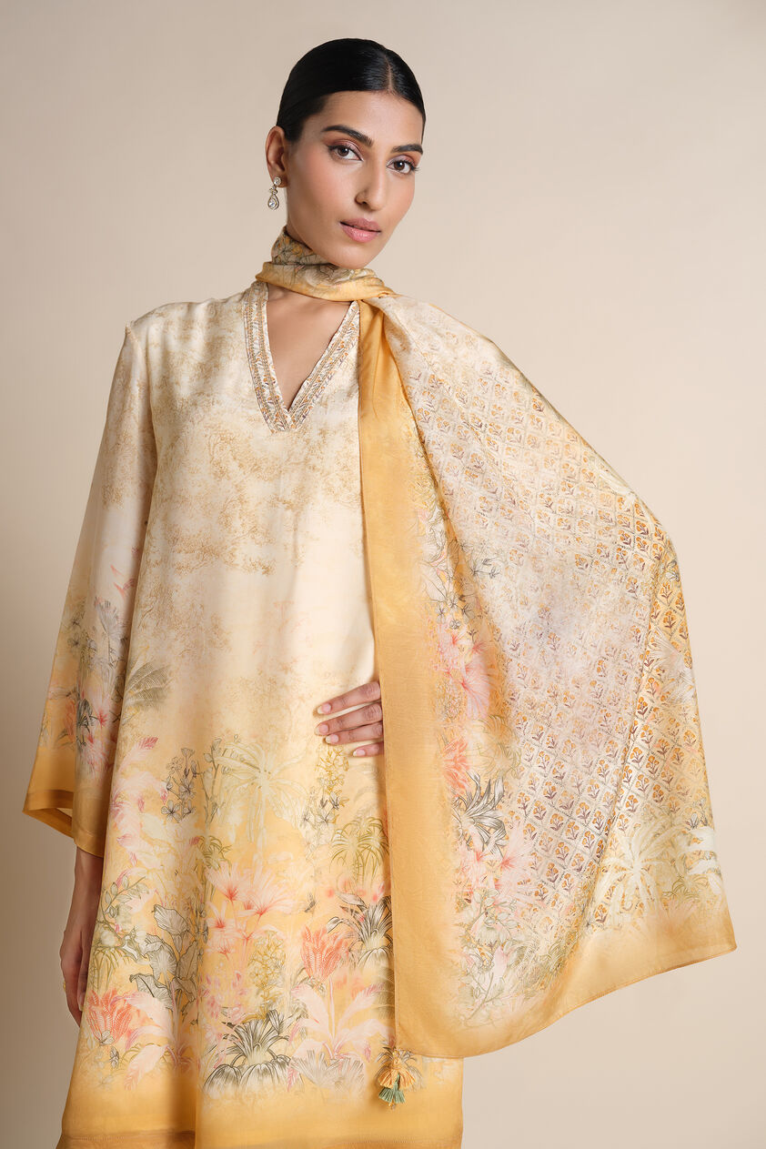Calhoun Silk Scarf - Yellow, Yellow, image 1