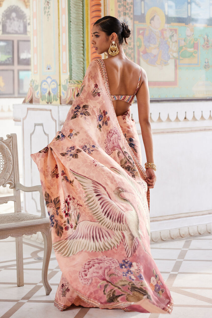 Itra Saree - Peach, Peach, image 2