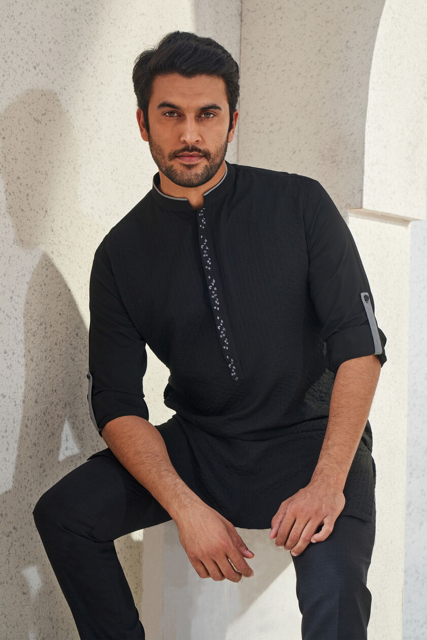 Afraz Kurta - Black, Black, image 5