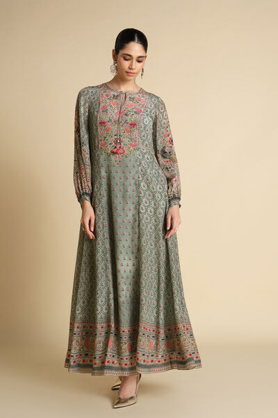 Demoiselle Printed Kaftan - Sage